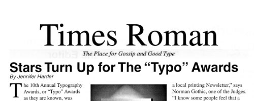 Times Roman Newsletter Times Roman Newsletter